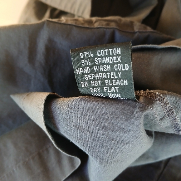 Lapis Gray Tie Waist Button Down Balloon Sleeve Shirt Size Large - Picture 8 of 8